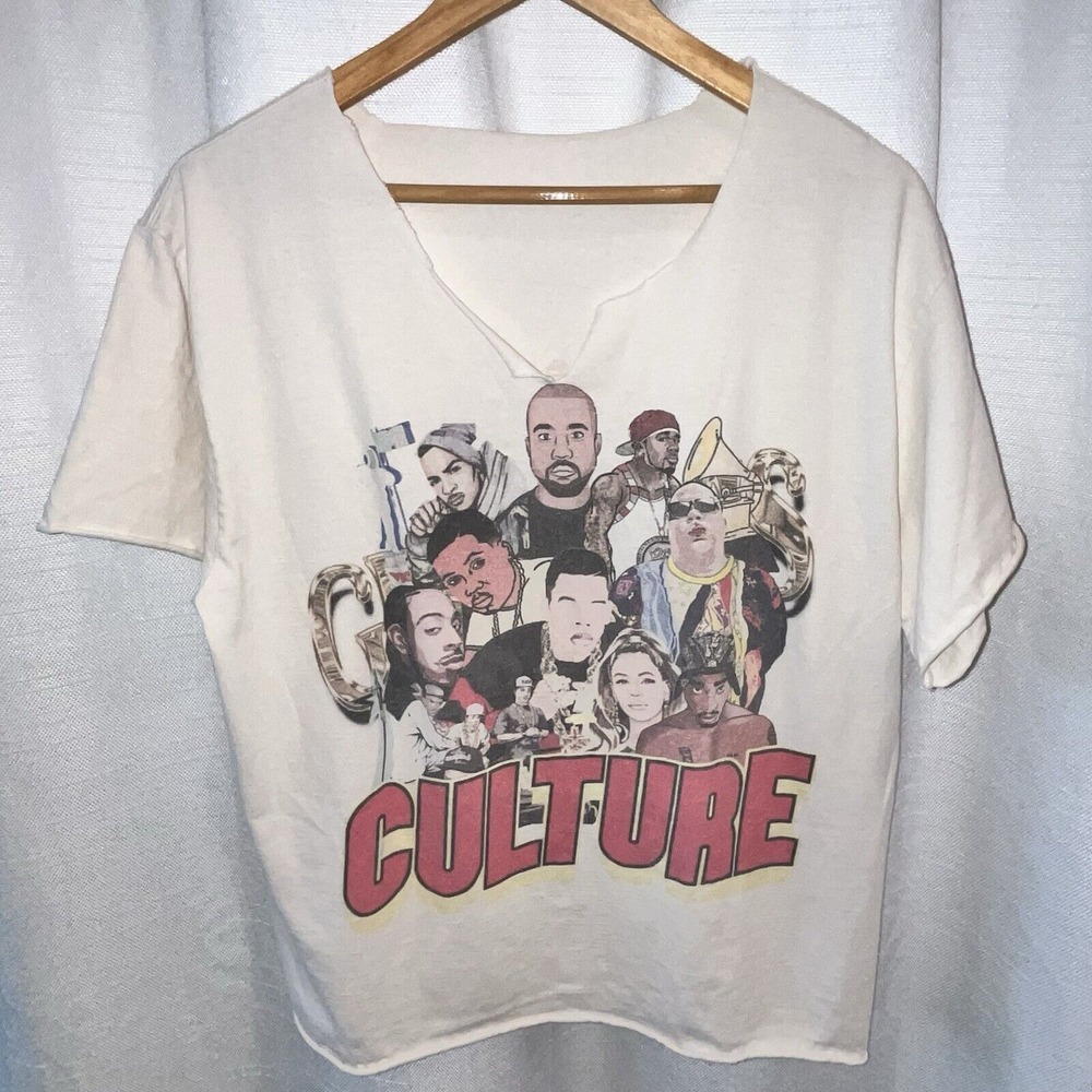 Custom Hip Hop Rap Artists Graphic T Shirt White Womens XL Y2K Streetwear READ